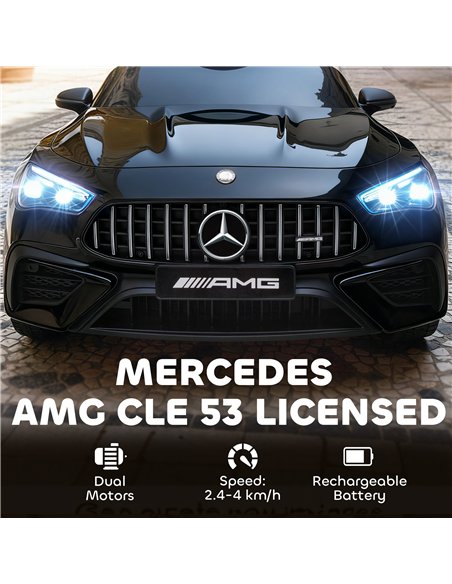 AIYAPLAY Licensed Mercedes AMG Kids Electric Car, 12V Ride On Car with Dual Motors, Remote Control for 3-6 Years, Black - pic 175779 | FastDaddyshop