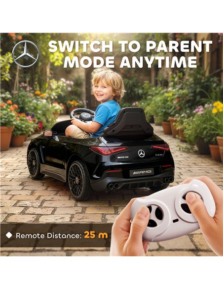 AIYAPLAY Licensed Mercedes AMG Kids Electric Car, 12V Ride On Car with Dual Motors, Remote Control for 3-6 Years, Black - pic 175780 | FastDaddyshop