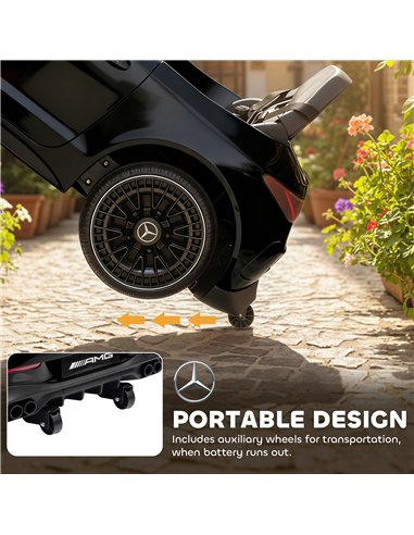 AIYAPLAY Licensed Mercedes AMG Kids Electric Car, 12V Ride On Car with Dual Motors, Remote Control for 3-6 Years, Black