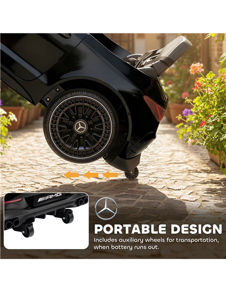 AIYAPLAY Licensed Mercedes AMG Kids Electric Car, 12V Ride On Car with Dual Motors, Remote Control for 3-6 Years, Black - pic 175781 | FastDaddyshop