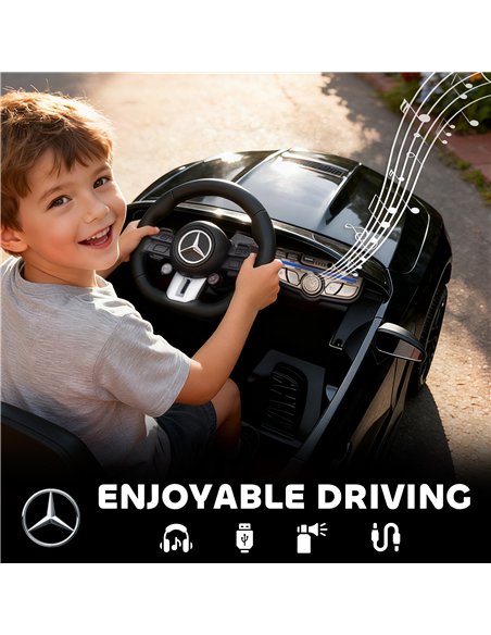AIYAPLAY Licensed Mercedes AMG Kids Electric Car, 12V Ride On Car with Dual Motors, Remote Control for 3-6 Years, Black - pic 175782 | FastDaddyshop