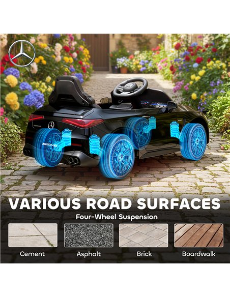 AIYAPLAY Licensed Mercedes AMG Kids Electric Car, 12V Ride On Car with Dual Motors, Remote Control for 3-6 Years, Black - pic 175783 | FastDaddyshop