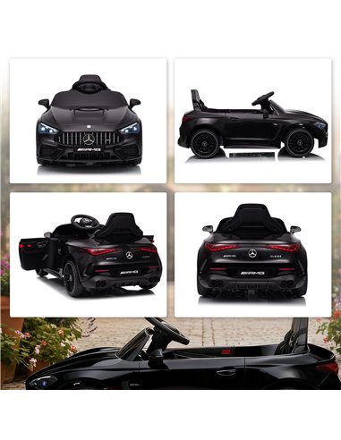 AIYAPLAY Licensed Mercedes AMG Kids Electric Car, 12V Ride On Car with Dual Motors, Remote Control for 3-6 Years, Black