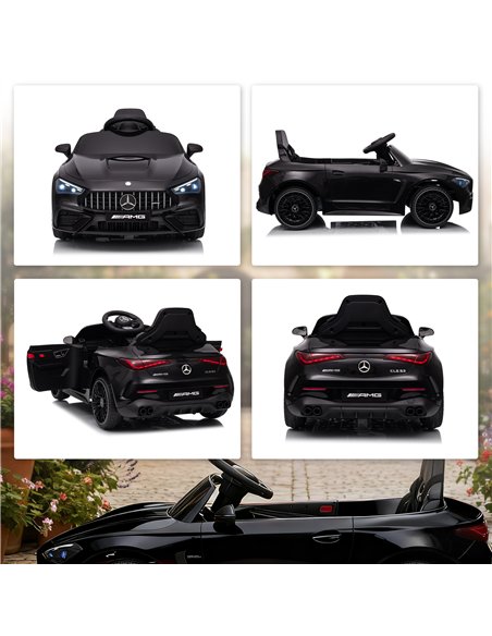 AIYAPLAY Licensed Mercedes AMG Kids Electric Car, 12V Ride On Car with Dual Motors, Remote Control for 3-6 Years, Black - pic 175784 | FastDaddyshop