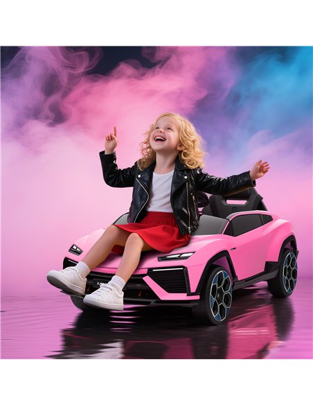 AIYAPLAY 12V Licensed Lamborghini Electric Cars for Kids, Ride On Car with Remote Control for 3-6 Years Old, Pink - pic 175786 | FastDaddyshop