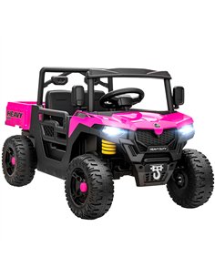 AIYAPLAY Kids Ride on Car, 12V Electric Kids UTV with Electric Dump Bed, 4-Wheel Suspension for 3-8 Years, Pink