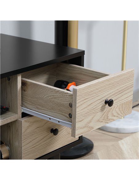 HOMCOM TV Unit Cabinet for TVs up to 60 Inches, TV Stand with Drawers and Adjustable Shelves for Living Room, Grey - pic 17581 | FastDaddyshop