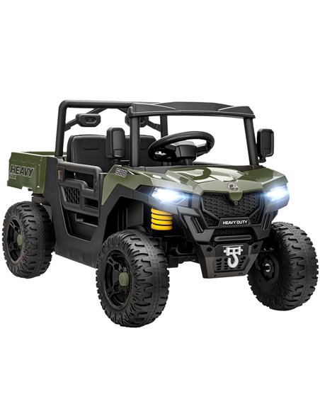 AIYAPLAY Kids Ride on Car, 12V Electric Kids UTV with Electric Dump Bed, 4-Wheel Suspension for 3-8 Years, Green - pic 175812 | FastDaddyshop