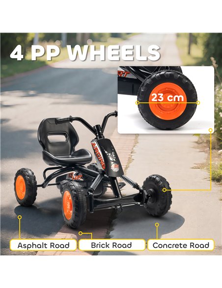 AIYAPLAY Kids Pedal Go Kart with Steel Frame, Sporty Design, for Ages 2-5 Years, Black - pic 175826 | FastDaddyshop