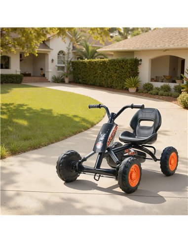 AIYAPLAY Kids Pedal Go Kart with Steel Frame, Sporty Design, for Ages 2-5 Years, Black