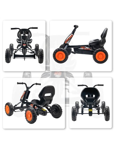 AIYAPLAY Kids Pedal Go Kart with Steel Frame, Sporty Design, for Ages 2-5 Years, Black