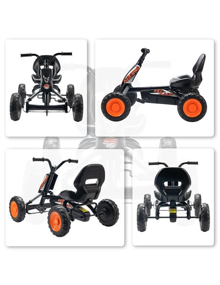 AIYAPLAY Kids Pedal Go Kart with Steel Frame, Sporty Design, for Ages 2-5 Years, Black - pic 175829 | FastDaddyshop