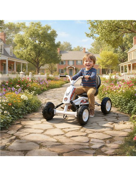 AIYAPLAY Kids Pedal Go Kart with Steel Frame, Sporty Design, for Ages 2-5 Years, White - pic 175831 | FastDaddyshop