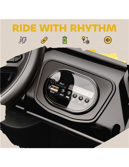 AIYAPLAY Kids Ride on Car, 12V Electric Kids UTV with Electric Dump Bed, 4-Wheel Suspension for 3-8 Years, Yellow - pic 175846 | FastDaddyshop