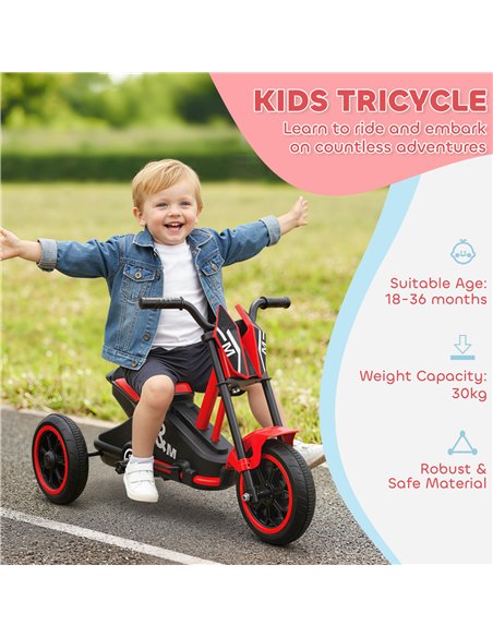 AIYAPLAY Kids Tricycle Baby Trike, Kids Trike with Pedal, 3 Wheel Toddler Balance Bike for Indoor Outdoor Use, Red - pic 175851 | FastDaddyshop