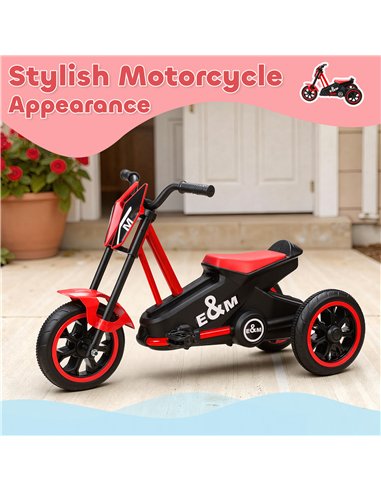 AIYAPLAY Kids Tricycle Baby Trike, Kids Trike with Pedal, 3 Wheel Toddler Balance Bike for Indoor Outdoor Use, Red