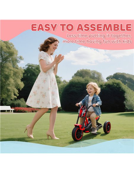 AIYAPLAY Kids Tricycle Baby Trike, Kids Trike with Pedal, 3 Wheel Toddler Balance Bike for Indoor Outdoor Use, Red - pic 175854 | FastDaddyshop