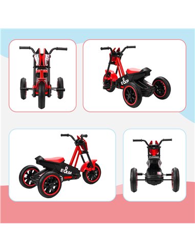 AIYAPLAY Kids Tricycle Baby Trike, Kids Trike with Pedal, 3 Wheel Toddler Balance Bike for Indoor Outdoor Use, Red