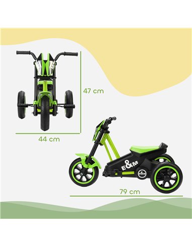 AIYAPLAY Kids Tricycle Baby Trike, Kids Trike with Pedal, 3 Wheel Toddler Balance Bike for Indoor Outdoor Use, Green
