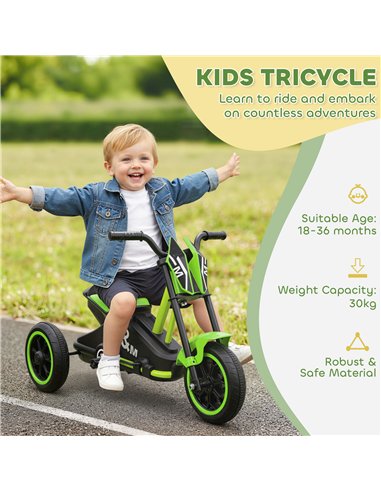 AIYAPLAY Kids Tricycle Baby Trike, Kids Trike with Pedal, 3 Wheel Toddler Balance Bike for Indoor Outdoor Use, Green
