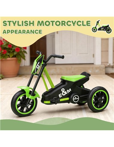 AIYAPLAY Kids Tricycle Baby Trike, Kids Trike with Pedal, 3 Wheel Toddler Balance Bike for Indoor Outdoor Use, Green