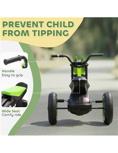AIYAPLAY Kids Tricycle Baby Trike, Kids Trike with Pedal, 3 Wheel Toddler Balance Bike for Indoor Outdoor Use, Green