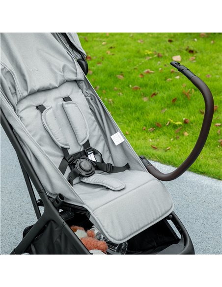 AIYAPLAY Foldable Baby Stroller with Adjustable Seat, 5-Point Harness, Canopy, Basket, 6.3kg Lightweight & Compact, Light Grey - pic 175900 | FastDaddyshop