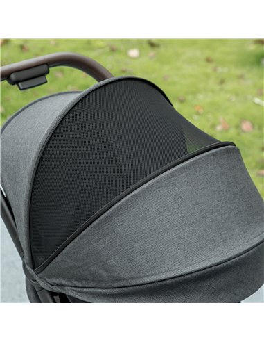 AIYAPLAY Foldable Baby Stroller with Adjustable Seat, 5-Point Harness, Canopy, Basket, 6.3kg Lightweight & Compact, Dark Grey