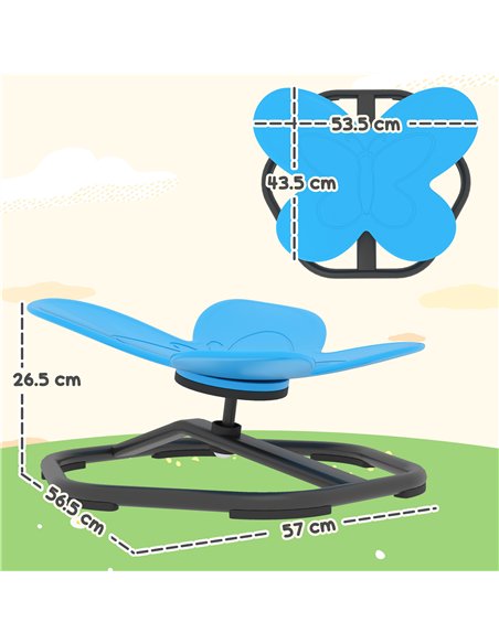 AIYAPLAY Butterfly-Shaped-kids Swivel Chair, Sensory Spinning Chair for Balance, Coordination Training, Blue - pic 175958 | FastDaddyshop