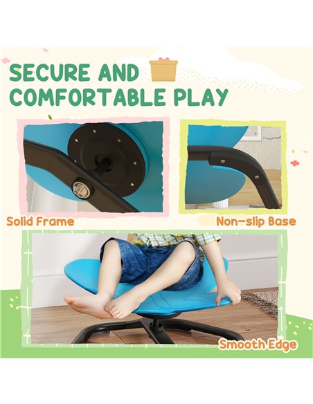 AIYAPLAY Butterfly-Shaped-kids Swivel Chair, Sensory Spinning Chair for Balance, Coordination Training, Blue - pic 175960 | FastDaddyshop