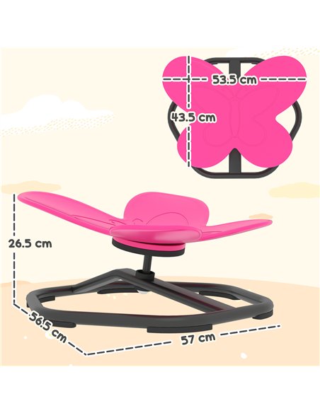 AIYAPLAY Butterfly-Shaped-kids Swivel Chair, Sensory Spinning Chair for Balance, Coordination Training, Pink - pic 175967 | FastDaddyshop