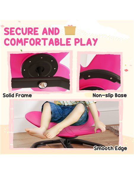 AIYAPLAY Butterfly-Shaped-kids Swivel Chair, Sensory Spinning Chair for Balance, Coordination Training, Pink - pic 175969 | FastDaddyshop