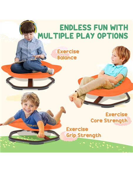AIYAPLAY Planet-Shaped-kids Swivel Chair, Sensory Spinning Chair for Balance, Coordination Training, Orange - pic 175977 | FastDaddyshop