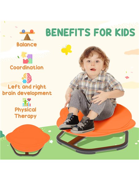 AIYAPLAY Planet-Shaped-kids Swivel Chair, Sensory Spinning Chair for Balance, Coordination Training, Orange - pic 175978 | FastDaddyshop
