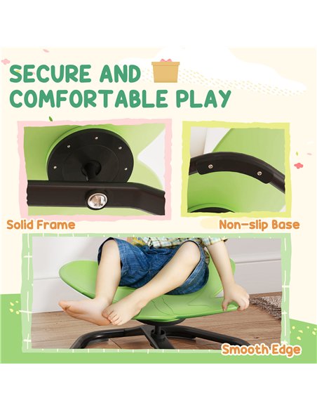 AIYAPLAY Butterfly-Shaped Kids Swivel Chair, Sensory Spinning Chair for Balance and Coordination Training, Green - pic 175987 | FastDaddyshop