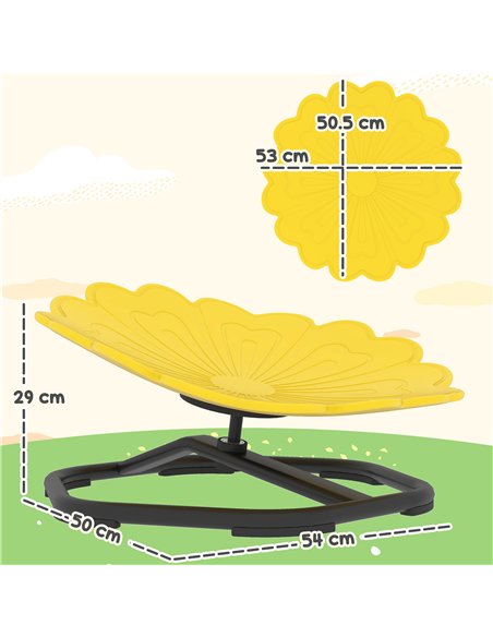 AIYAPLAY Flower-Shaped Sensory Spinning Chair with Non-Slip Base for Balance/Coordination, Yellow - pic 175994 | FastDaddyshop