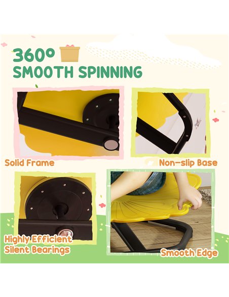 AIYAPLAY Flower-Shaped Sensory Spinning Chair with Non-Slip Base for Balance/Coordination, Yellow - pic 175996 | FastDaddyshop