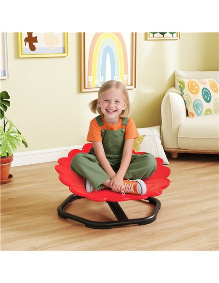 AIYAPLAY Flower-Shaped Sensory Spinning Chair with Non-Slip Base for Balance/Coordination, Red - pic 176002 | FastDaddyshop