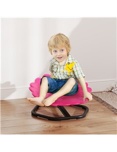 AIYAPLAY Flower-Shaped Sensory Spinning Chair with Non-Slip Base for Balance/Coordination, Pink 2