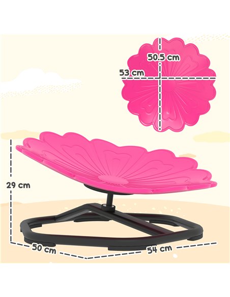 AIYAPLAY Flower-Shaped Sensory Spinning Chair with Non-Slip Base for Balance/Coordination, Pink - pic 176012 | FastDaddyshop