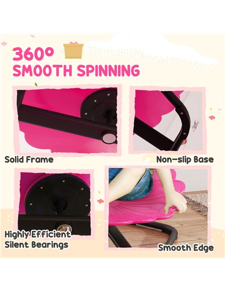 AIYAPLAY Flower-Shaped Sensory Spinning Chair with Non-Slip Base for Balance/Coordination, Pink - pic 176014 | FastDaddyshop