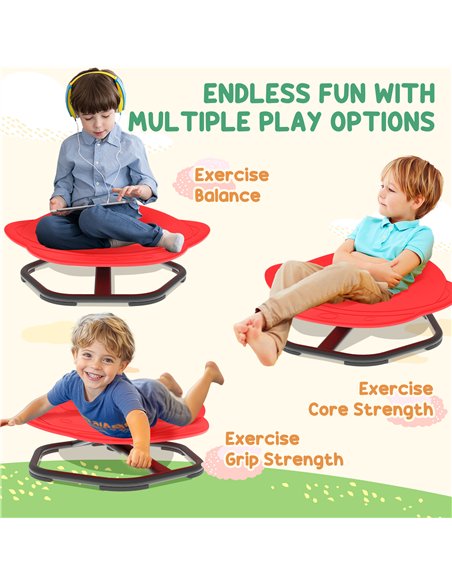 AIYAPLAY Planet-Shaped-kids Swivel Chair, Sensory Spinning Chair for Balance, Coordination Training, Red - pic 176022 | FastDaddyshop