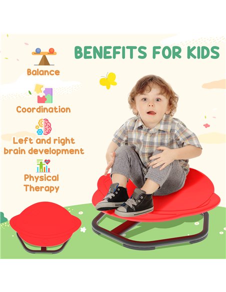 AIYAPLAY Planet-Shaped-kids Swivel Chair, Sensory Spinning Chair for Balance, Coordination Training, Red - pic 176023 | FastDaddyshop
