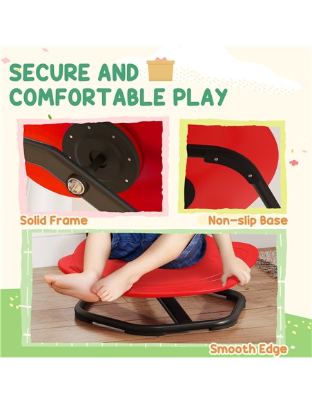 AIYAPLAY Planet-Shaped-kids Swivel Chair, Sensory Spinning Chair for Balance, Coordination Training, Red - pic 176024 | FastDaddyshop