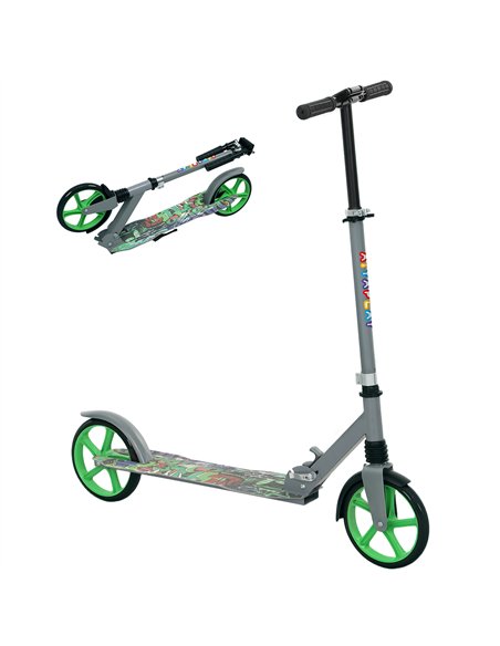 AIYAPLAY Foldable Kids Scooter with Adjustable Handlebar, 200mm Big Wheel, Rear Fender Brake, for Ages 6-12 Years, Green - pic 176073 | FastDaddyshop