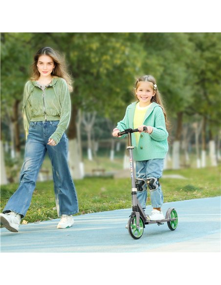 AIYAPLAY Foldable Kids Scooter with Adjustable Handlebar, 200mm Big Wheel, Rear Fender Brake, for Ages 6-12 Years, Green - pic 176074 | FastDaddyshop