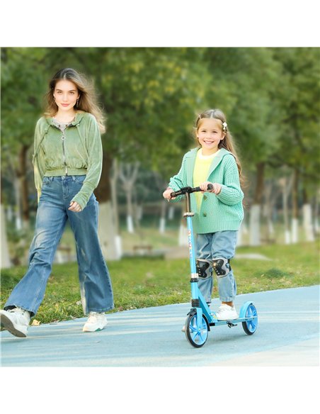 AIYAPLAY Foldable Kids Scooter with Adjustable Handlebar, 200mm Big Wheel, Rear Fender Brake, for Ages 6-12 Years, Blue - pic 176083 | FastDaddyshop