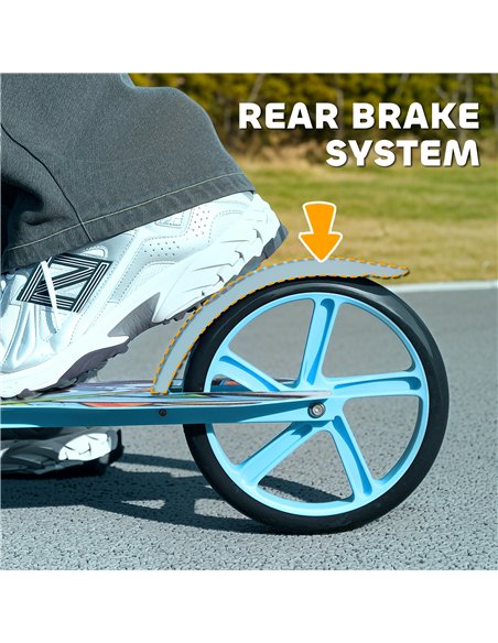 AIYAPLAY Foldable Kids Scooter with Adjustable Handlebar, 200mm Big Wheel, Rear Fender Brake, for Ages 6-12 Years, Blue - pic 176087 | FastDaddyshop