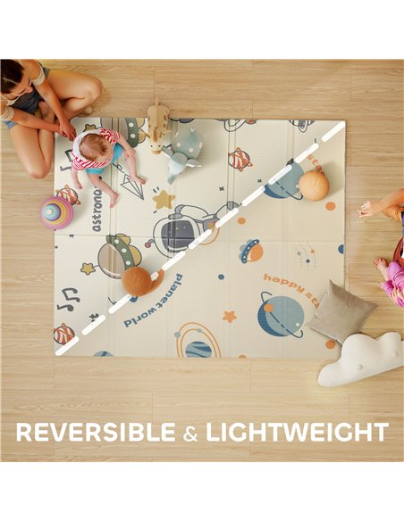 AIYAPLAY Space-Themed Baby Plat Mat Double Sided, Foldable, Water-Resistant for Outdoor/Indoor, 177 x 146 x 1.5cm - pic 176094 | FastDaddyshop