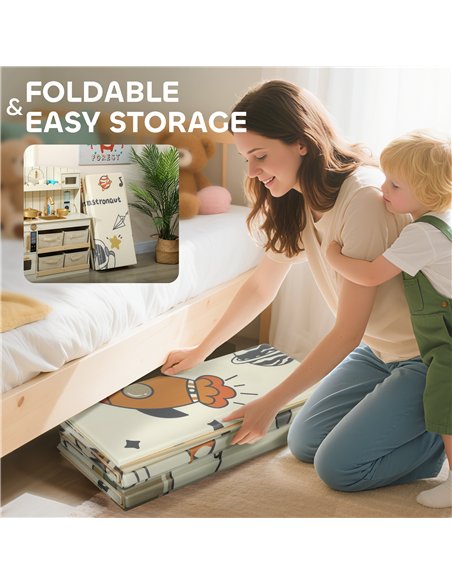 AIYAPLAY Space-Themed Baby Plat Mat Double Sided, Foldable, Water-Resistant for Outdoor/Indoor, 177 x 146 x 1.5cm - pic 176097 | FastDaddyshop